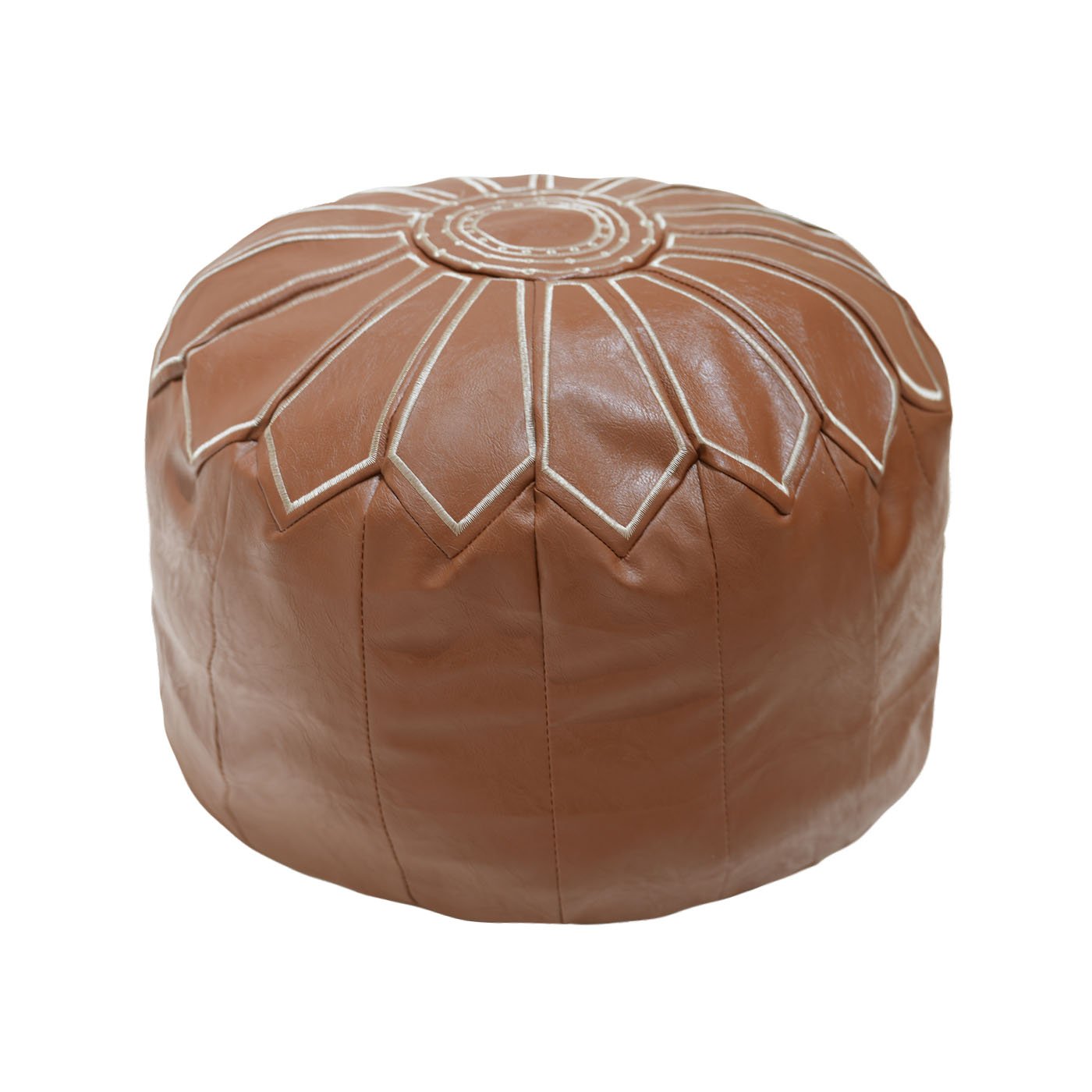 The Moroccan Heritage Round Pouf - Brown