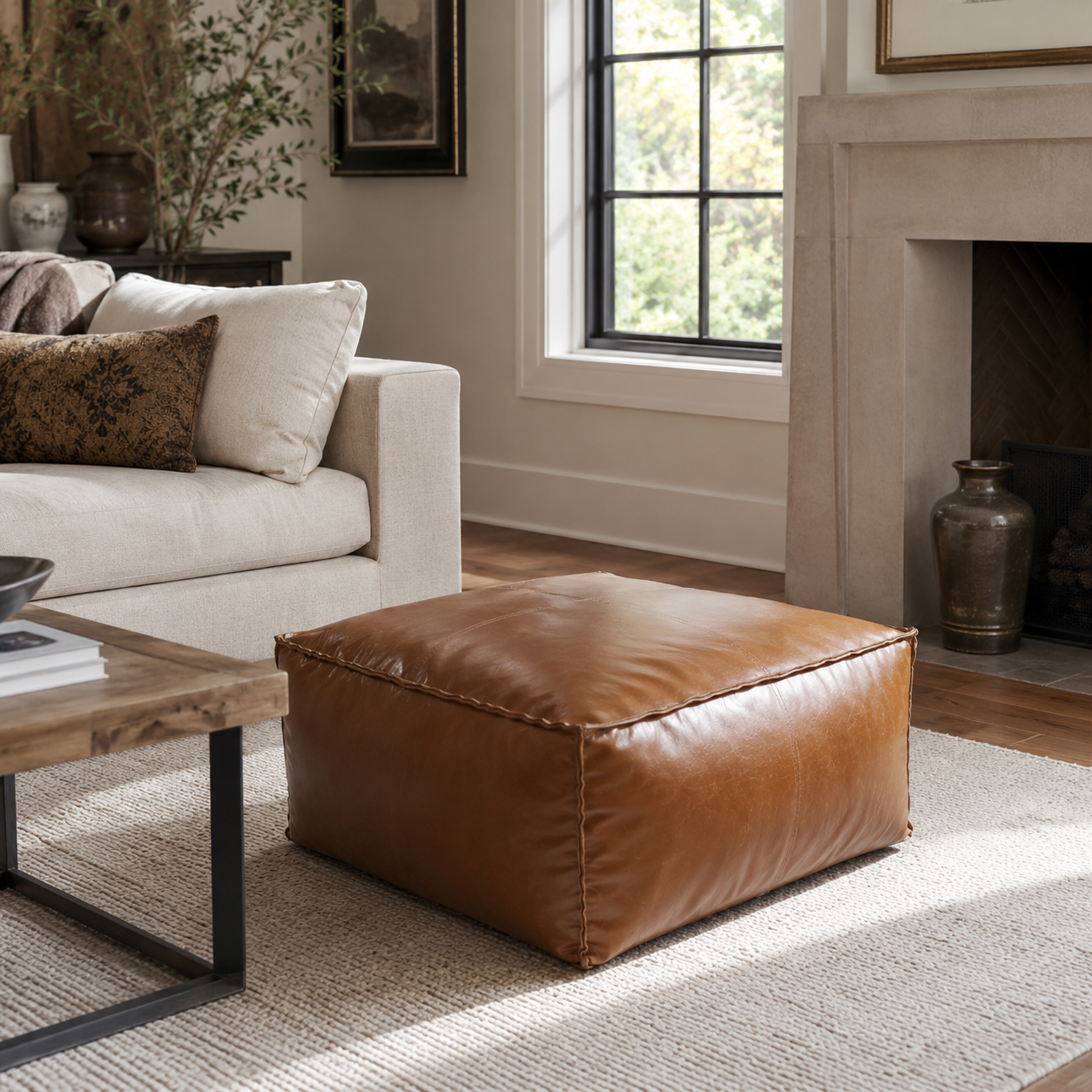 Grand Stuffable Base in Color 1 vegan leather stuffable storage furniture by Stow & Sit
